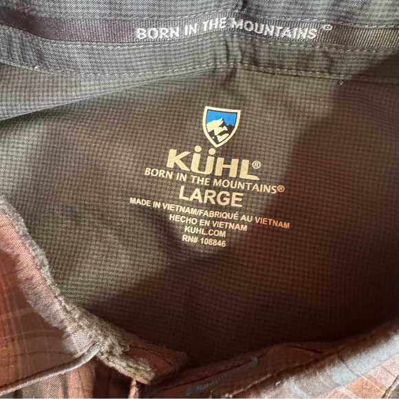 Kuhl Response Button Up Short Sleeve Shirt, Plaid, Size L - Picture 5 of 9